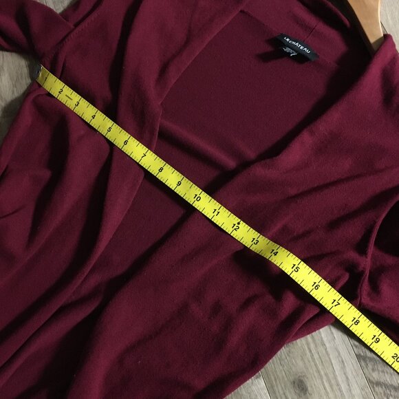 le chateau Long Burgundy Open Duster Cardigan - Picture 11 of 14